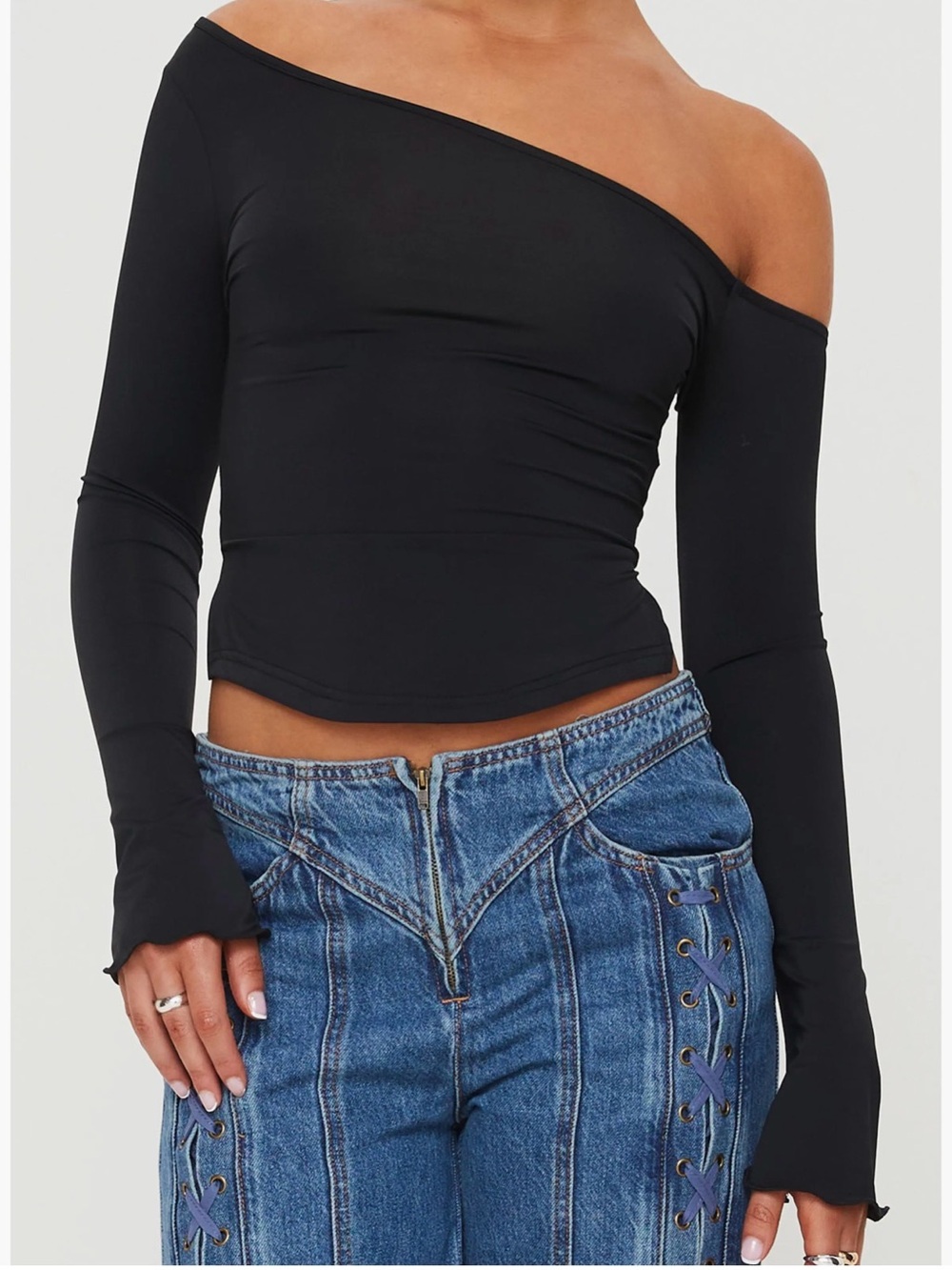 Princess Polly Asymmetric One-Shoulder Top - Ret $48